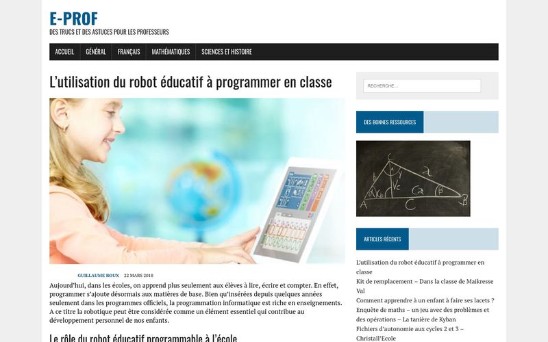 L’utilisation du robot éducatif à programmer en classe – E-prof
