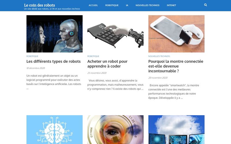 Le coin des robots - Un site dédié aux robots, à l'IA et aux nouvelles technos